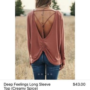 Long sleeve open back top, Nanamacs size small